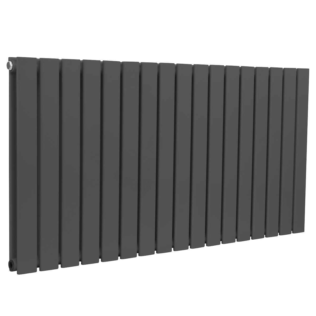 Baridi Horizontal Radiator Contemporary Double Flat Panel Design 600 x 1190mm � Anthracite DH342