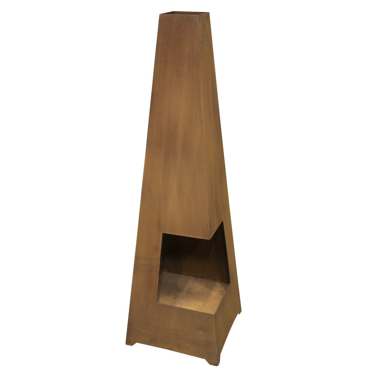 Dellonda Chiminea, Wood Burner, Heater for Outdoors W45cm x H150cm, Corten Steel DG106