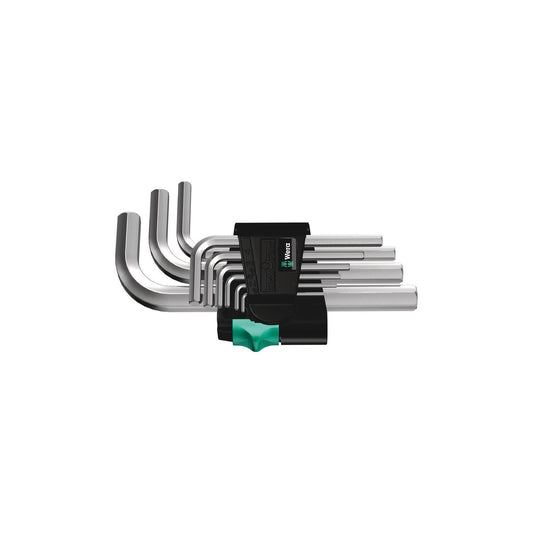 Wera 950/9Sm N Hex Key Set 1.5-10.0 Short Chrome Plated 9Pc 021406