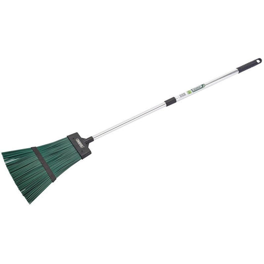 Draper TELESCOPIC ALUMINIUM BROOM GARDEN PATIO LEAVES BRUSH - 28160