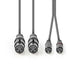 Nedis XLR Audio Cable 2x XLR 3-Pin Female to 2x RCA Male 3m Grey COTH15230GY30