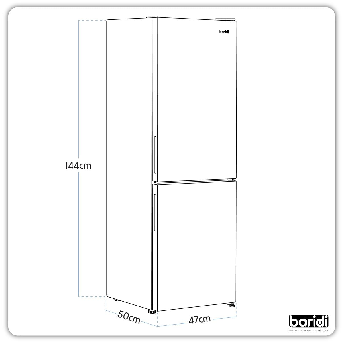 Baridi 70/30 Low Frost Fridge Freezer 157L Capacity - White DH252