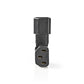Power Connector IEC-320-C13 female to IEC-320-C14 male angled left/right Black - PCGP11903BK