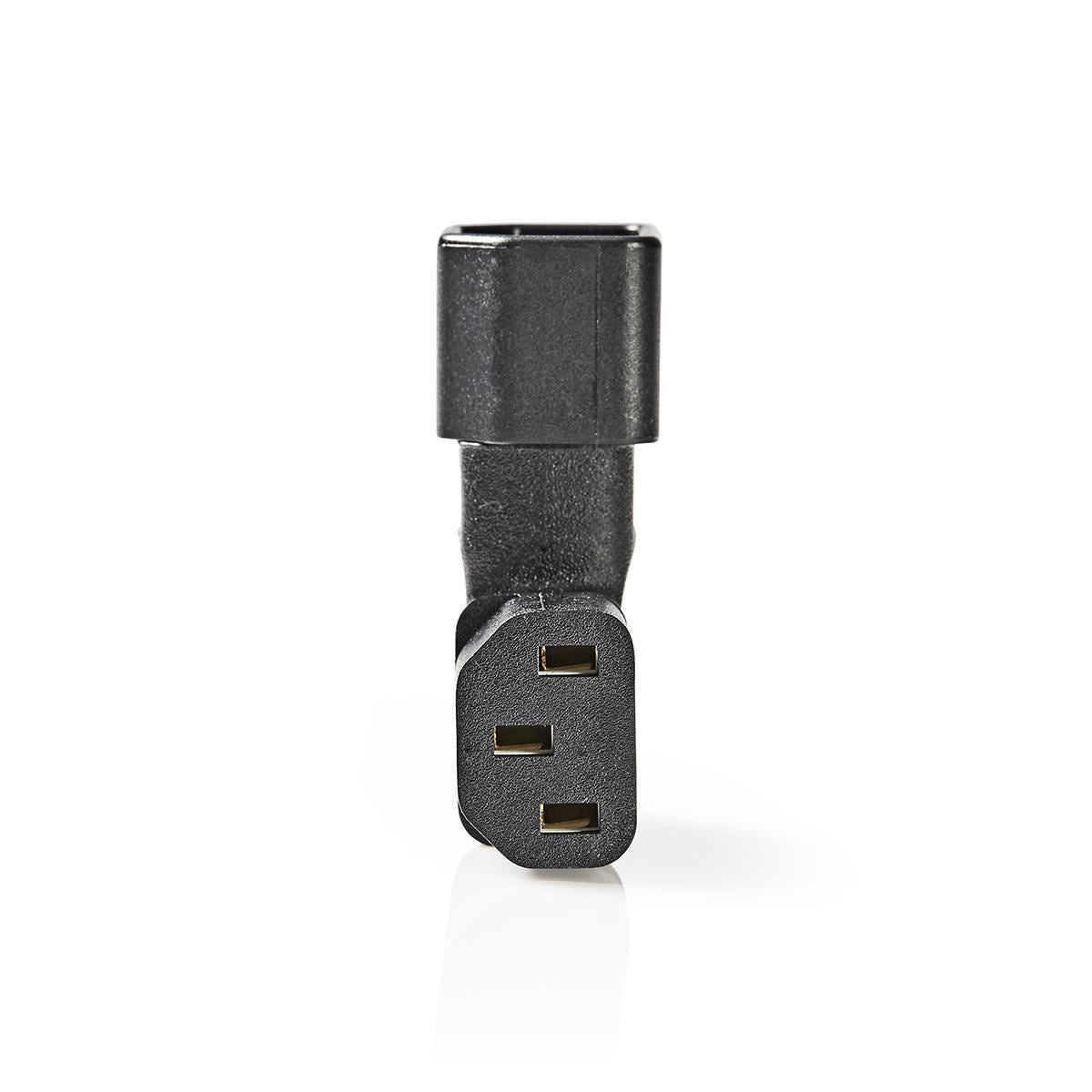 Power Connector IEC-320-C13 female to IEC-320-C14 male angled left/right Black - PCGP11903BK