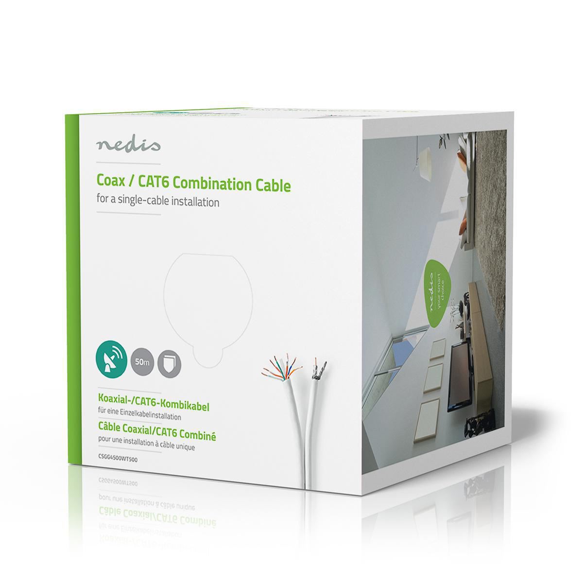 Nedis Coax/CAT6 Combination Cable 50m - CSGG4500WT500