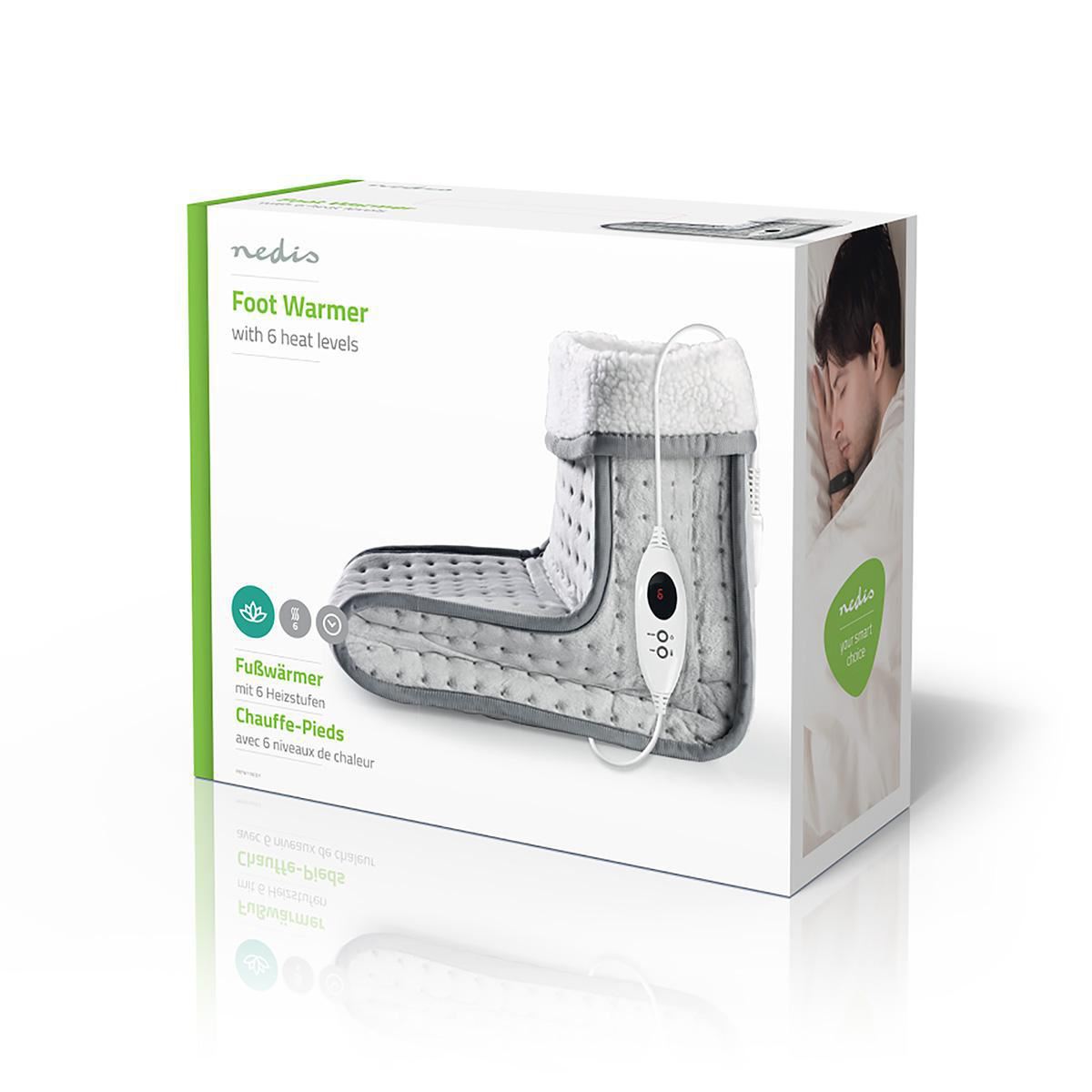 Nedis Foot Warmer 6-Heat Settings Washable Digital Control Overheat protection - PEFW110CGY
