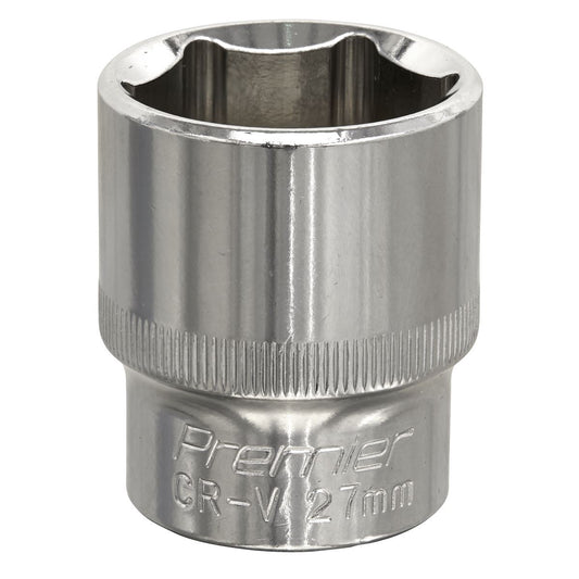 Sealey WallDrive Socket 27mm 1/2"Sq Drive Fully Polished SP1227