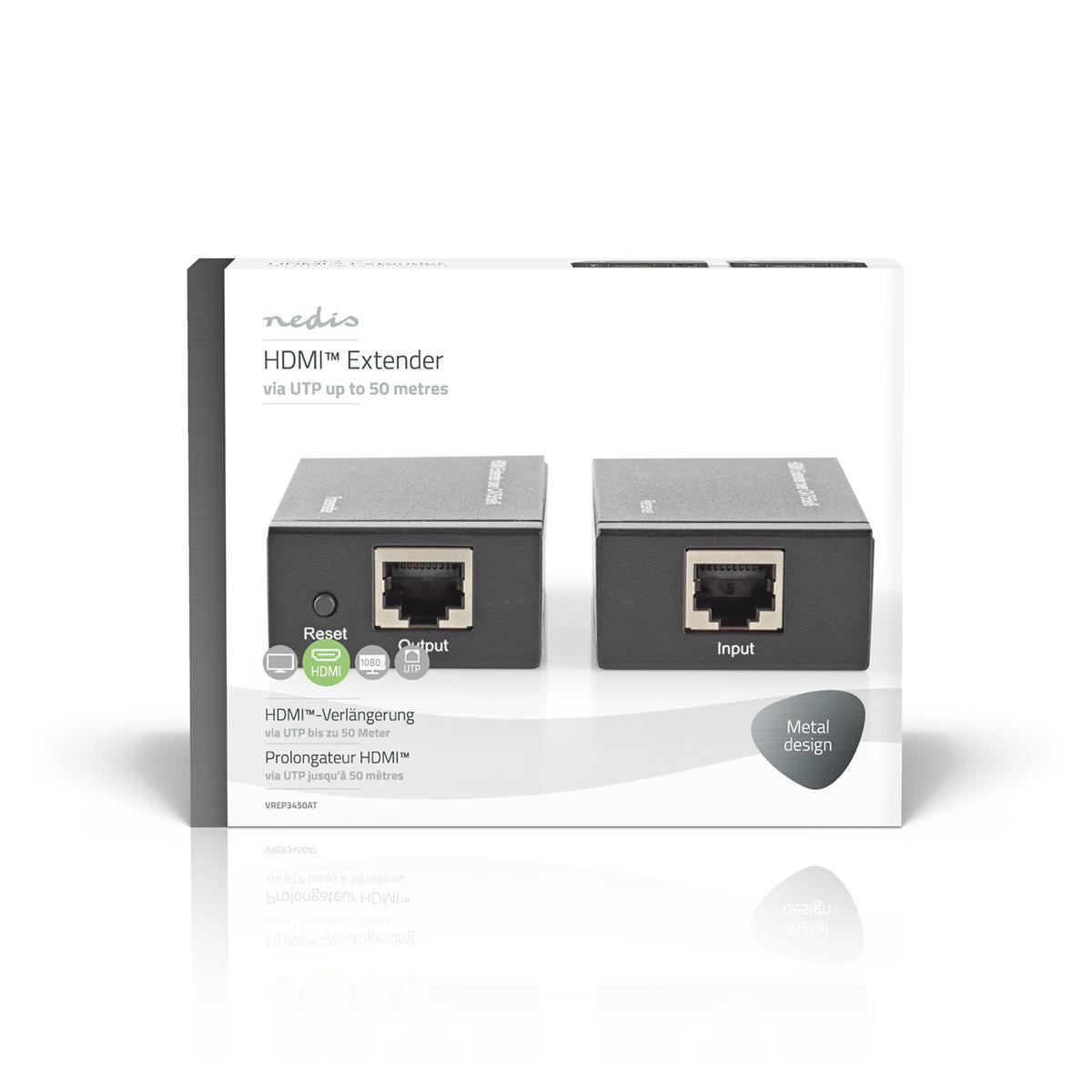 Nedis HDMI Extender Over Cat6 up to 60m 1080p 1.65 Gbps Anthracite - VREP3450AT