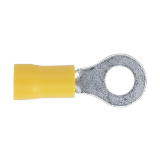Sealey Easy-Entry Ring Terminal 6.4mm (1/4") Yellow Pack of 100 YT19