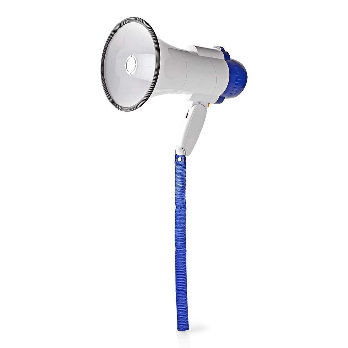 Nedis Megaphone 10W 250m Range Built-in Microphone White/Blue MEPH150WT