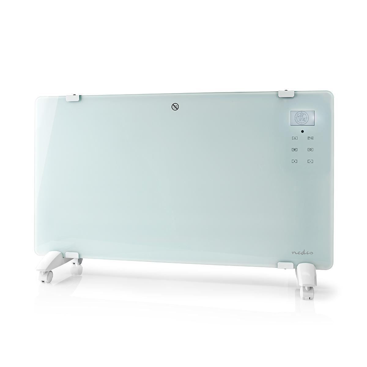 Nedis Wi-Fi Smart Convection Heater Thermostat Glass Front Panel 2000W White - WIFIHTPL20FWT