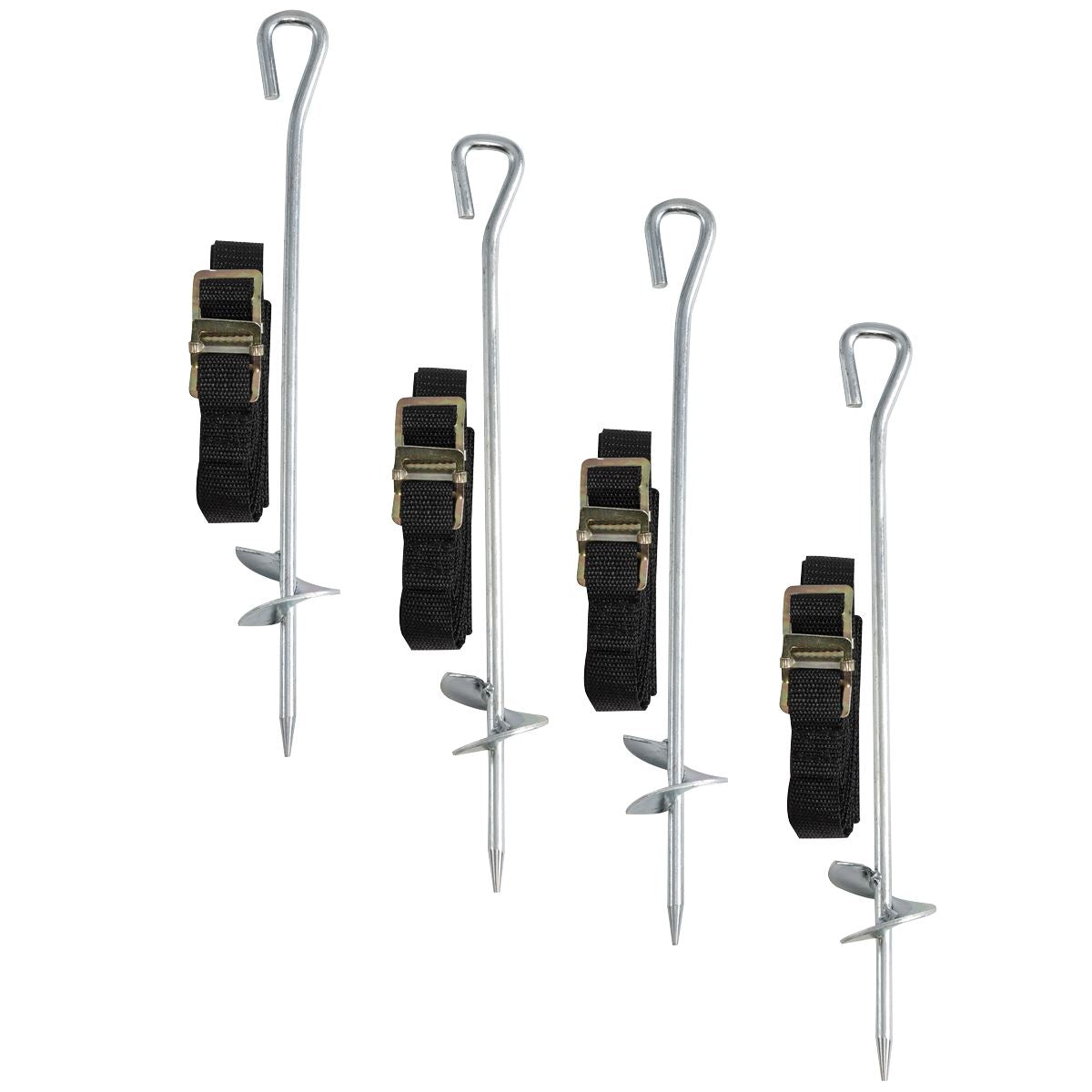 Dellonda Heavy Duty Trampoline Anchor Kit 4pc Ground Pegs Universal Fitting DL70