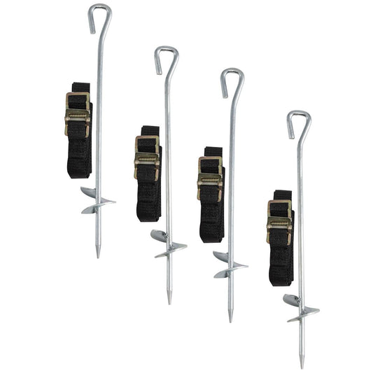 Dellonda Heavy Duty Trampoline Anchor Kit 4pc Ground Pegs Universal Fitting DL70