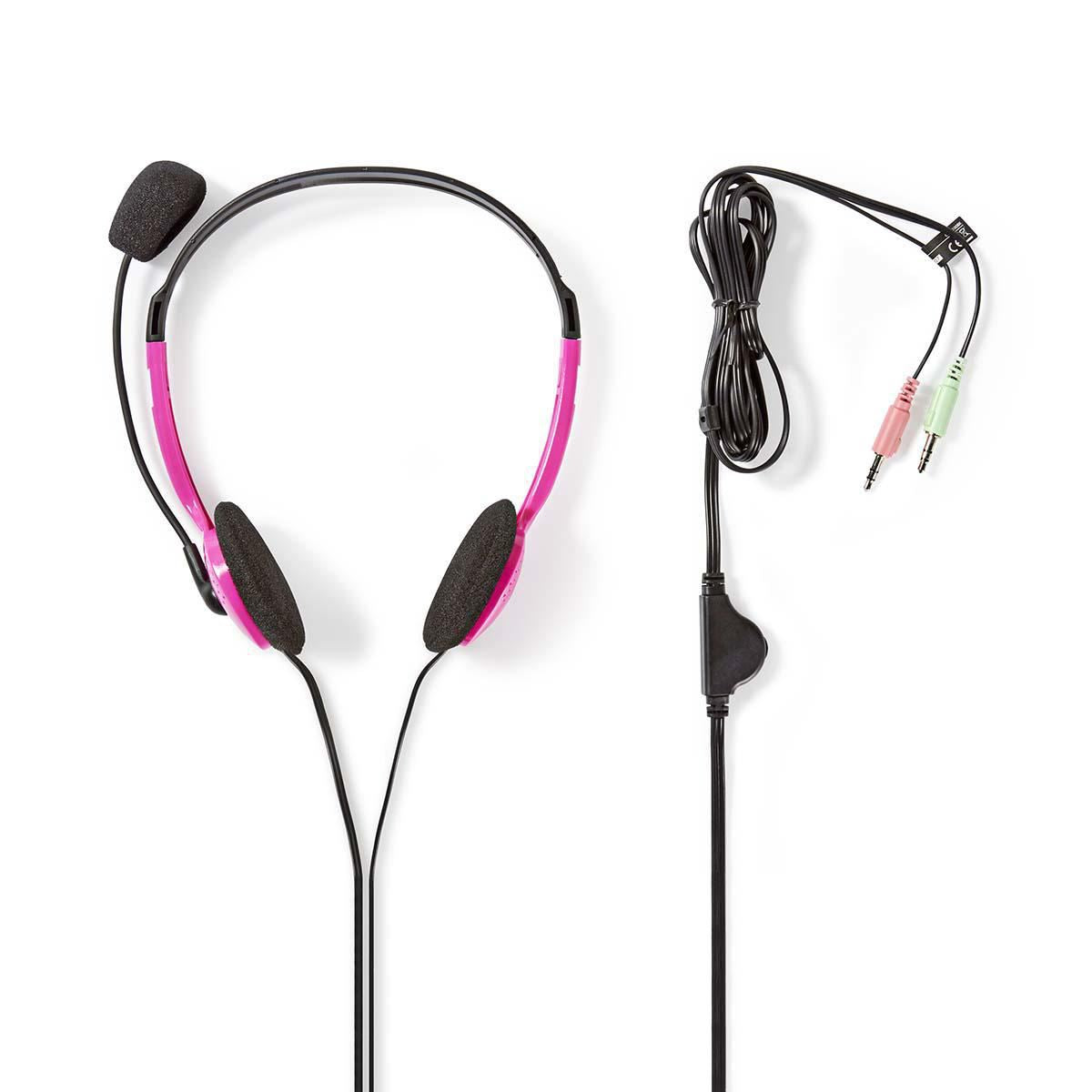 Nedis PC Headset On-Ear 2x 3.5mm Connectors 2m Pink CHST100PK