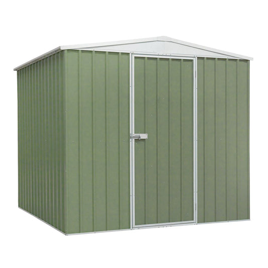 Dellonda Galvanised Steel Metal Garden/Outdoor/Storage Shed, 7.5FT x 7.5FT, Apex Style Roof - Green - DG115 DG115