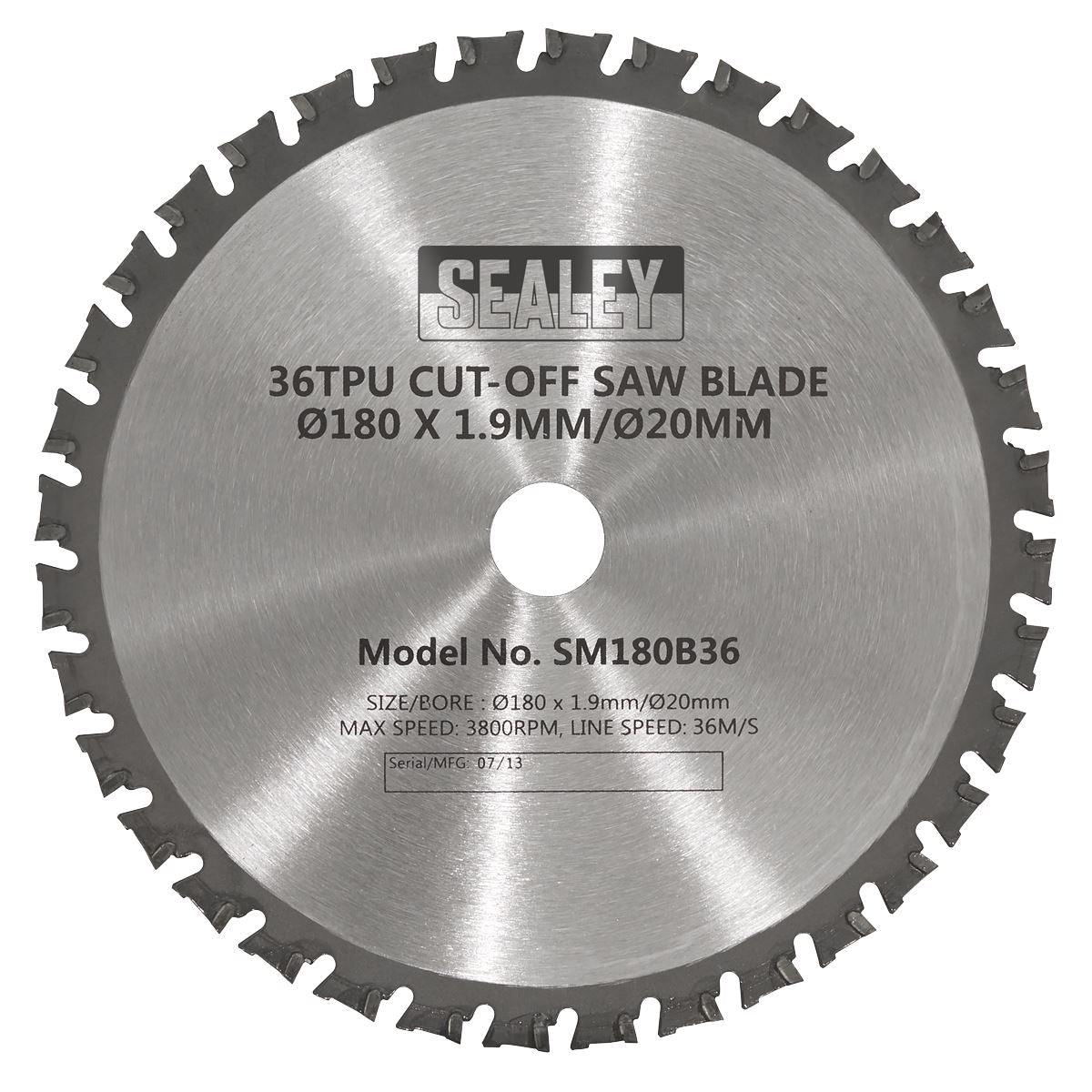 Sealey Cut-Off Saw Blade 180 x 1.9mm/20mm 36tpu SM180B36