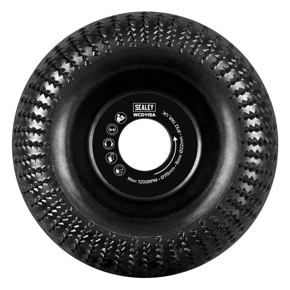 Sealey Wood Carving Disc Arc Shape 115mm 22mm Bore WCD115A