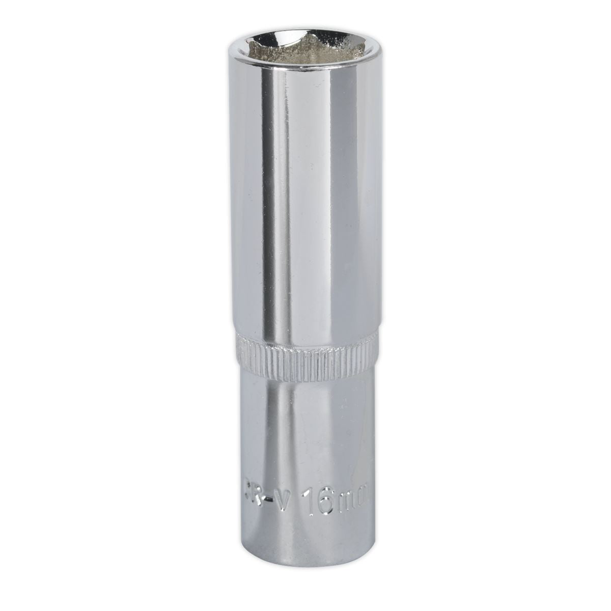 Sealey WallDrive Socket 16mm Deep 1/2"Sq Drive Fully Polished SP1216D