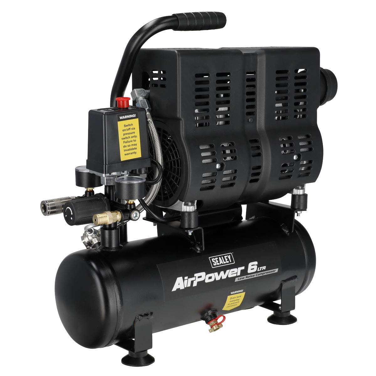Sealey 6L Oil Free Low Noise Direct Drive Air Compressor 1hp SAC6000S