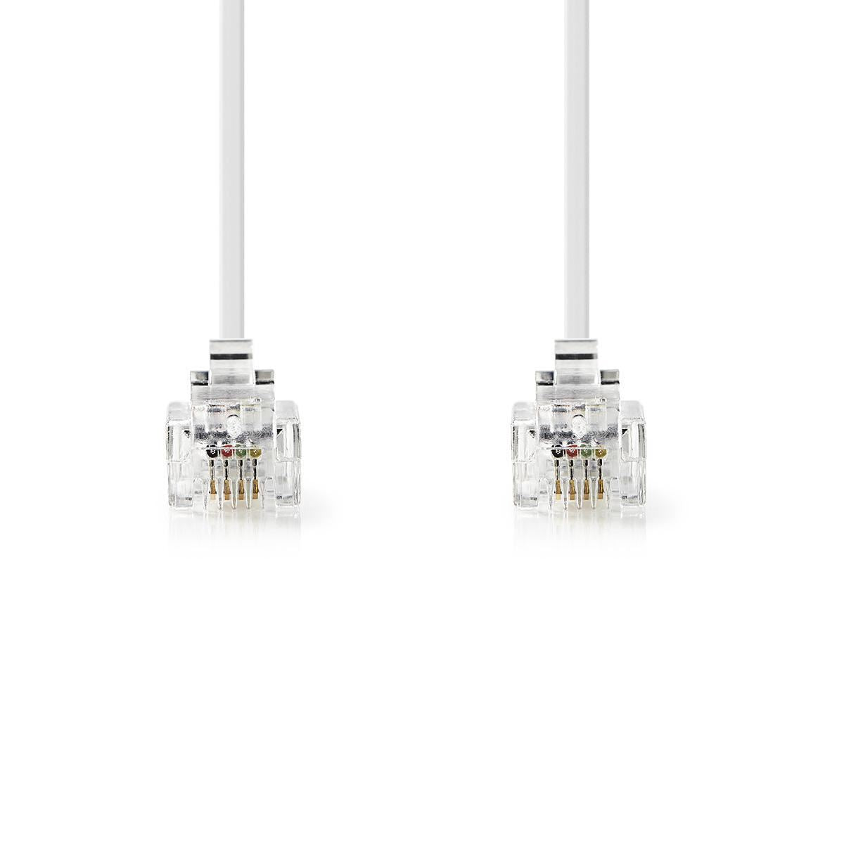 Nedis Telecom Cable RJ11 Male to RJ11 Male 10m White TCGP90200WT100