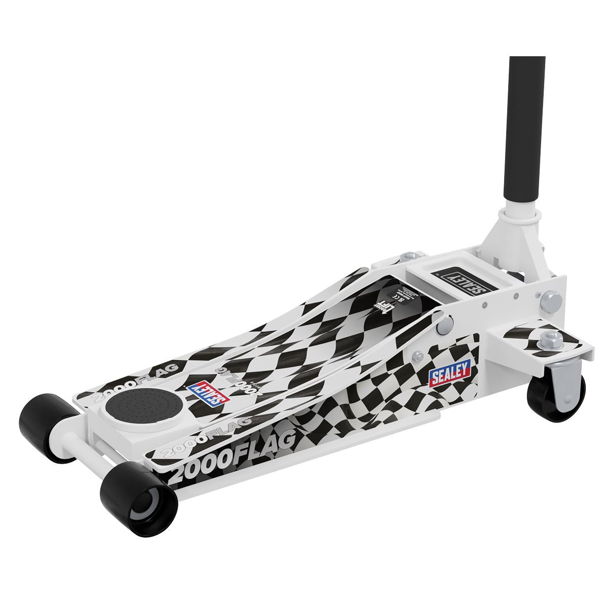 Sealey Low Entry Custom Design Trolley Jack w/ Rocket Lift 2 Tonne White 2000CW