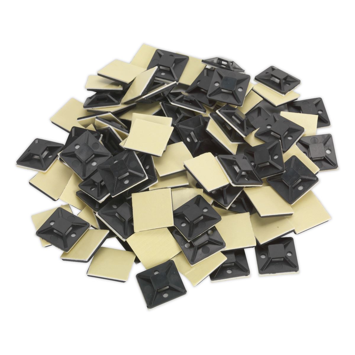 Sealey Self-Adhesive Cable Tie Mount 30 x 30mm Black Pack of 100 CTM3030B