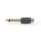Nedis Mono Audio Adapter 6.35mm Male to RCA Female 10 pieces Black CAGP23935BKG