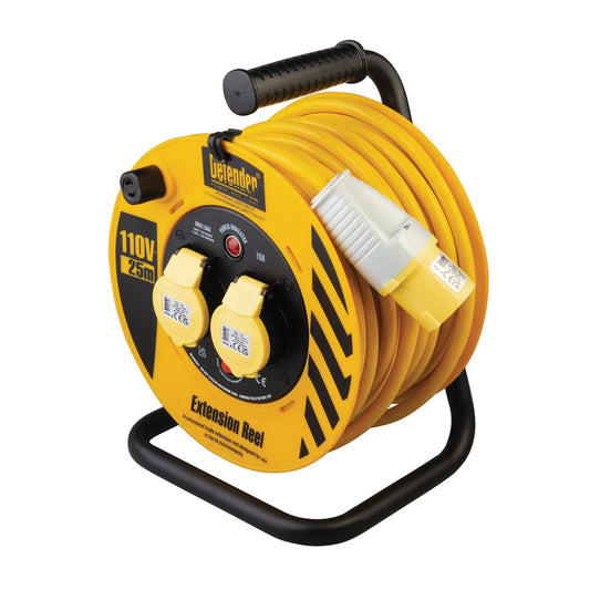 Defender E86450 110V Industrial Cable Reel, 1.5mm�, 16A, 25m