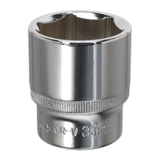 Sealey WallDrive Socket 30mm 1/2"Sq Drive Fully Polished SP1230