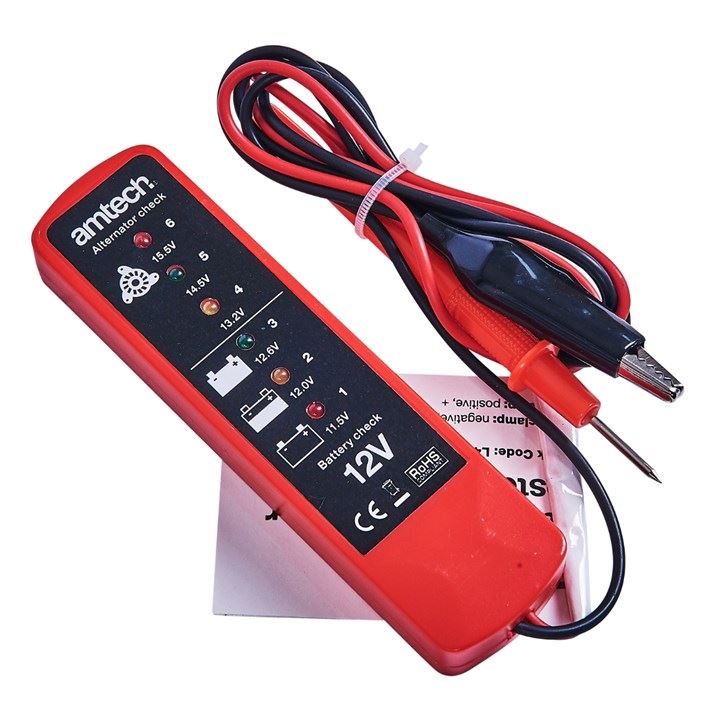 Amtech Battery & Alternator Tester 6 LED Test Car Van 12 V Diagnostic Tool - L4300