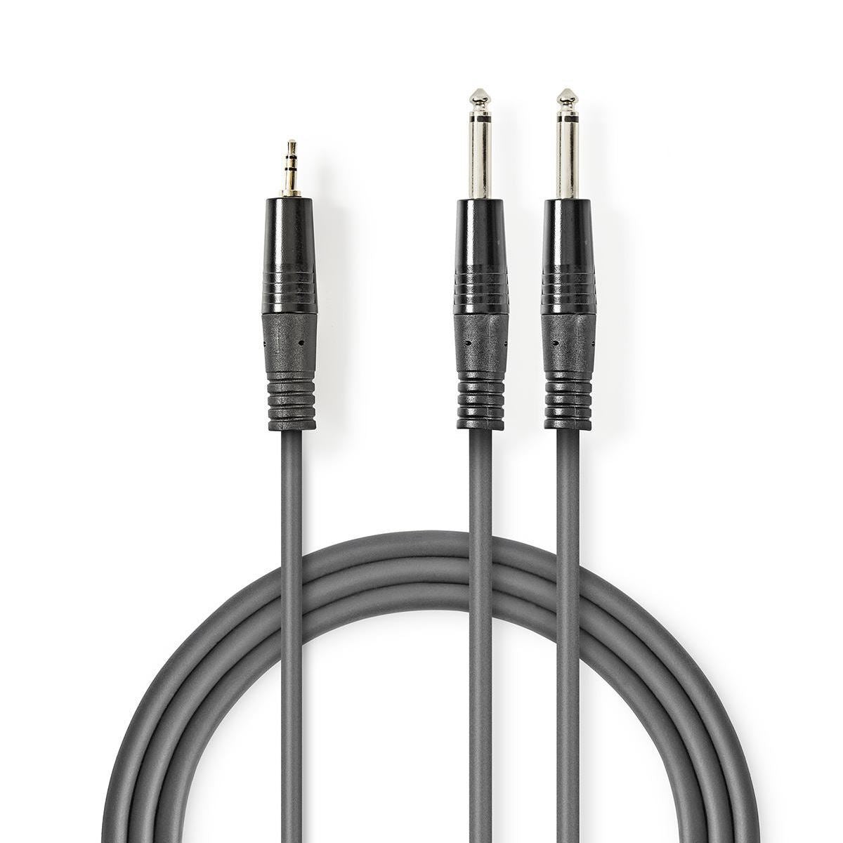 Nedis Stereo Audio Cable 2x 6.35mm Male to 3.5mm Male 3m Grey COTH23200GY30