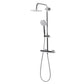 Baridi Thermostatic Shower Mixer Set, 20cm Round Head, Adjustable Rail - Chrome DH314