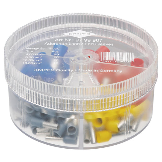 KNIPEX 97 99 907 Assortment Boxes with 100 Insulated Wire Ferrules, 4 parts