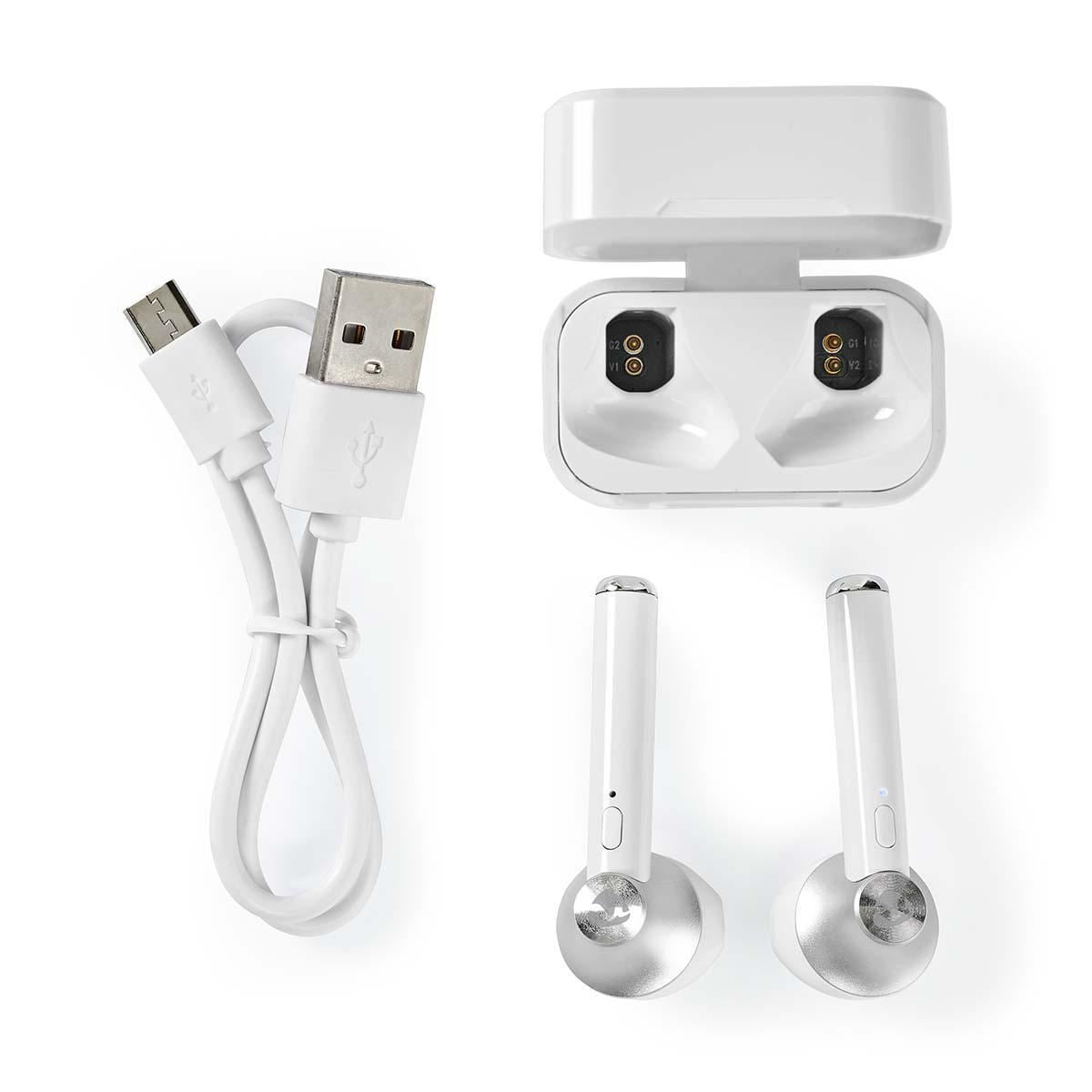 Nedis Fully Wireless Bluetooth® Earphones 3 Hours Playtime Voice Control - HPBT3052WT