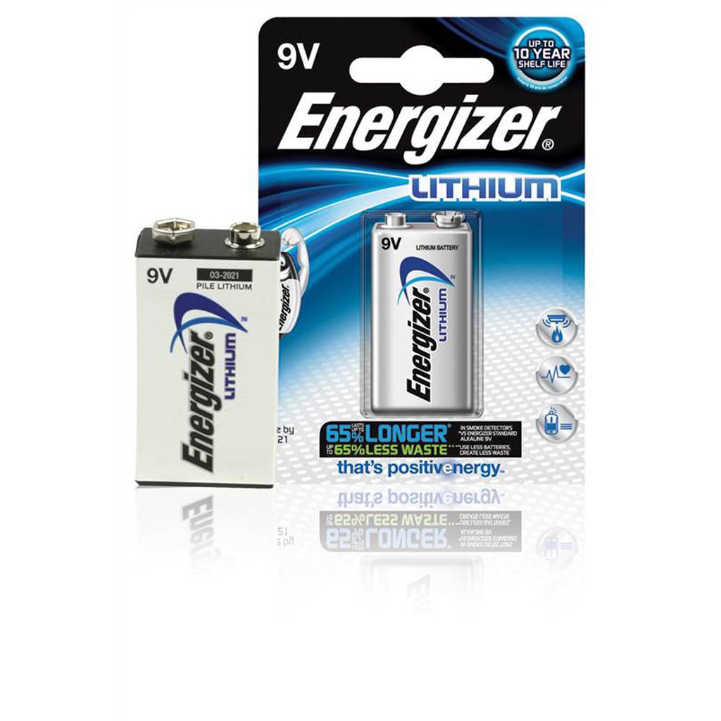 Energizer Lithium 9V Battery x1 - ENLITHIUM9VP1