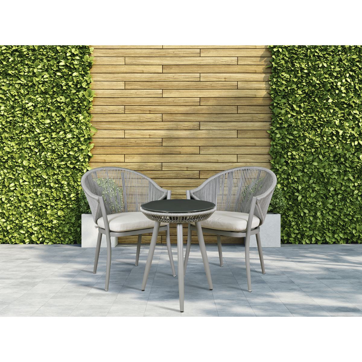 Dellonda Echo 3 Piece Aluminium Balcony Set with Tempered Glass Top - DG58 DG58