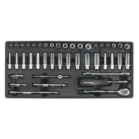 Sealey Tool Tray with Socket Set 43pc 1/4"Sq Drive TBT19