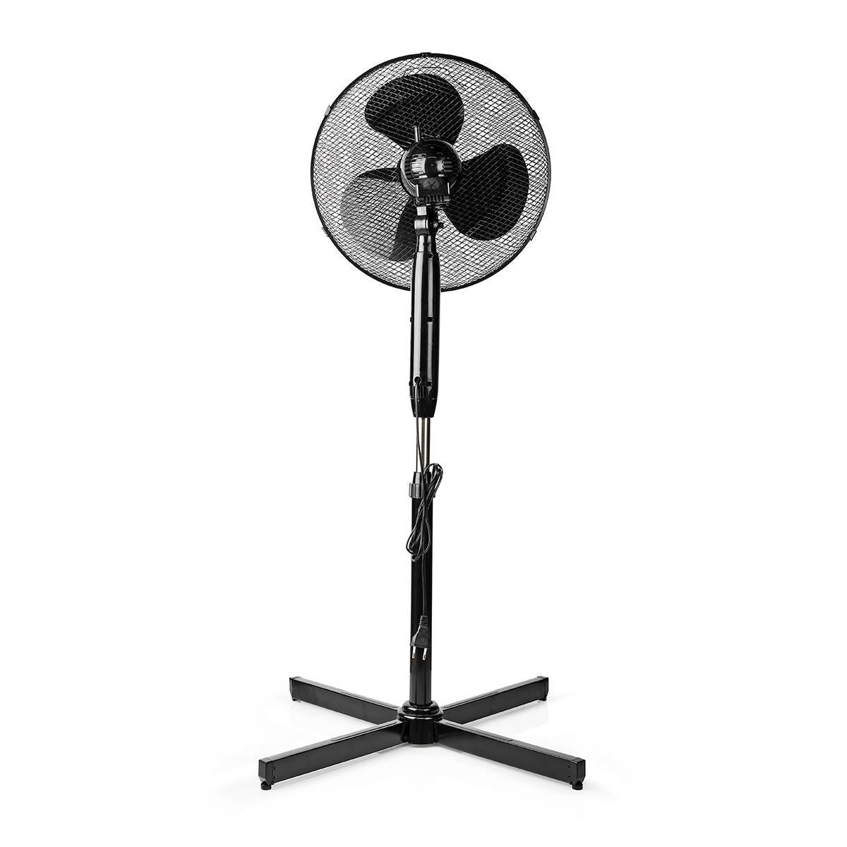 Nedis Stand Fan 40cm 3-Speed Oscillation 40W Adjustable height Shut-off Timer - FNST15CBK40