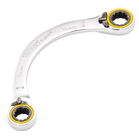 Draper Expert HI-TORQ Double Ring Ratchet Half Moon Spanner, 11 x 13mm