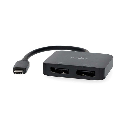 Nedis 3.2 Gen 1 USB-C Male 2x Displayport Female 4K@60Hz 0.20m Round