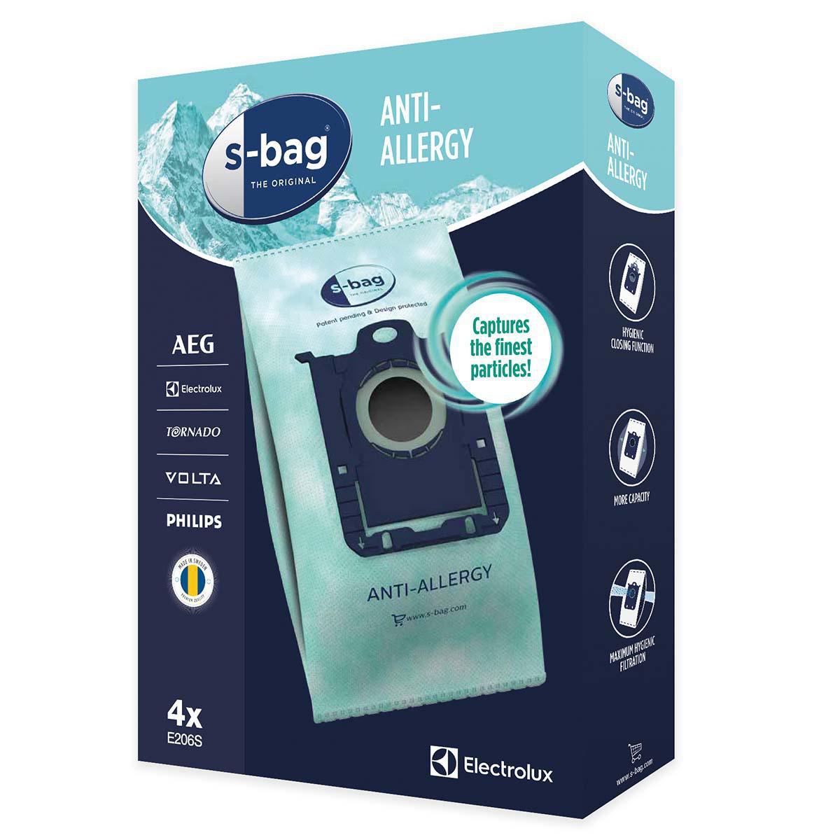 Electrolux s-bag Anti-Allergy Vacuum Cleaner Bag E206B 9001684605