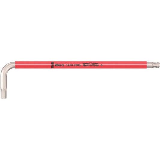 Wera 3950Spkl Multicolour Hex Key 6.0/172 Long Ballend Stainless 022666