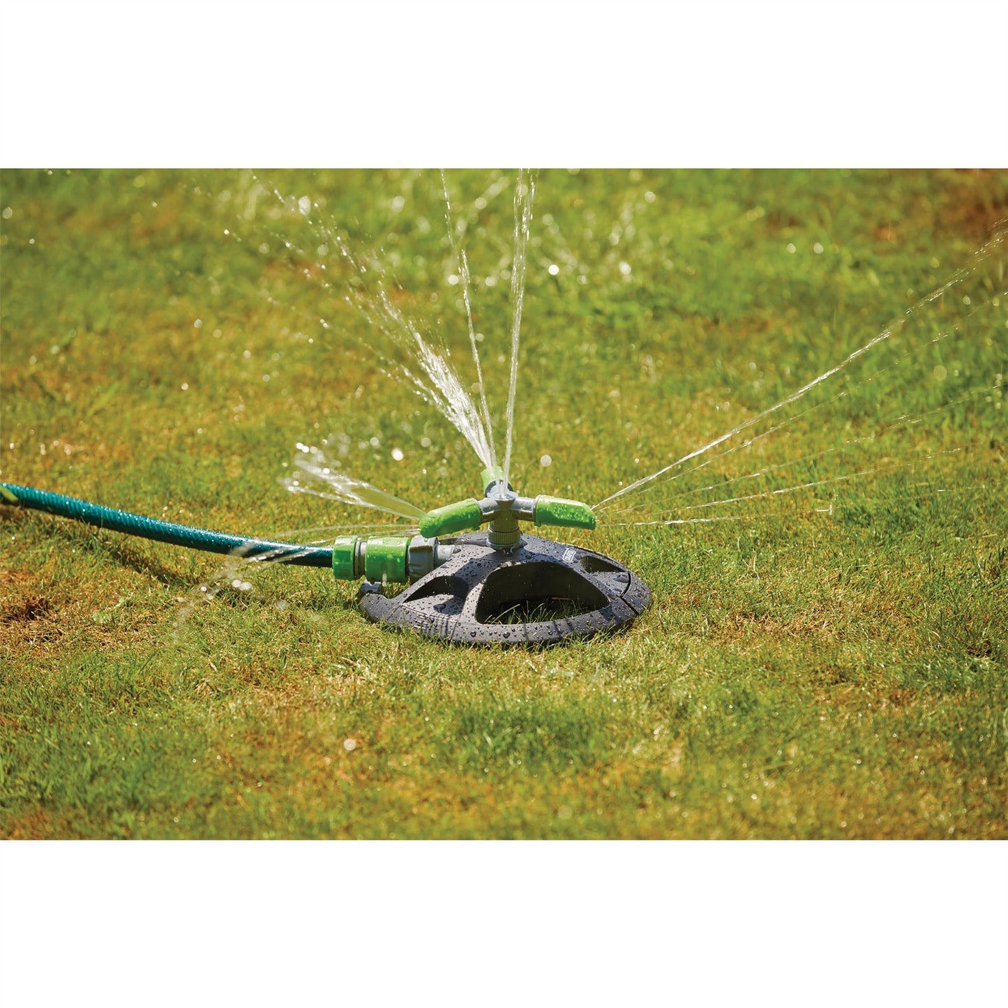 Draper Lawn Grass Sprinkler 3-Arm Spinning Revolving Garden watering impulse - 27757