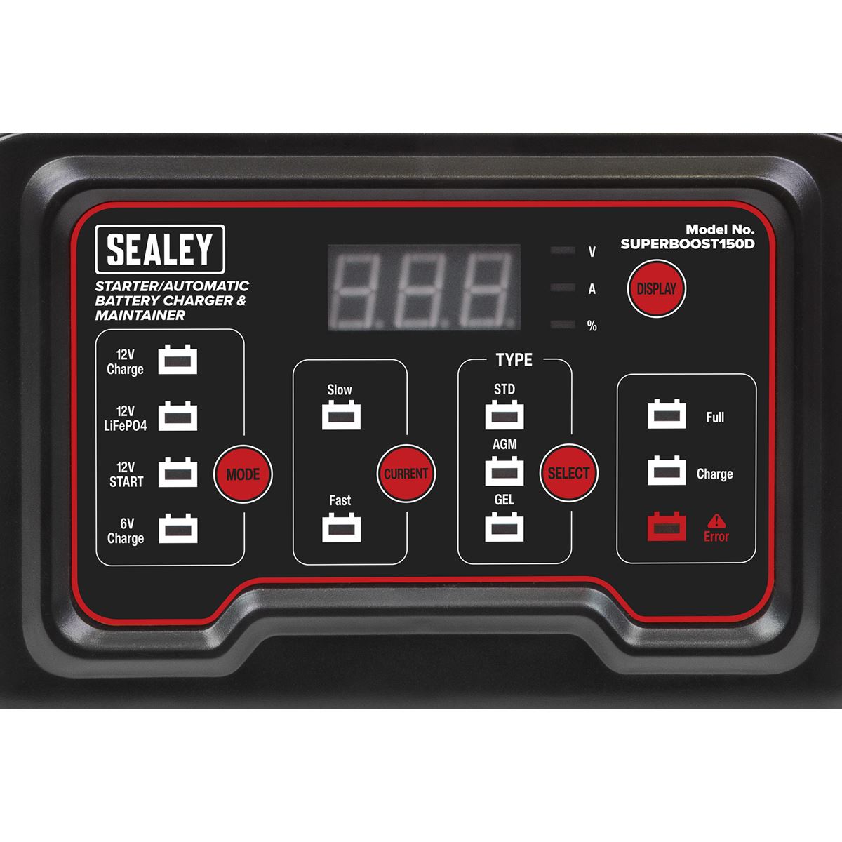 Sealey 6/12V 150A Starter/15A  Automatic Battery Charger & Maintainer SUPERBOOST150D