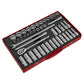 Sealey Socket Set 46pc 1/2"Sq Drive 6pt WallDrive - Metric AK6941
