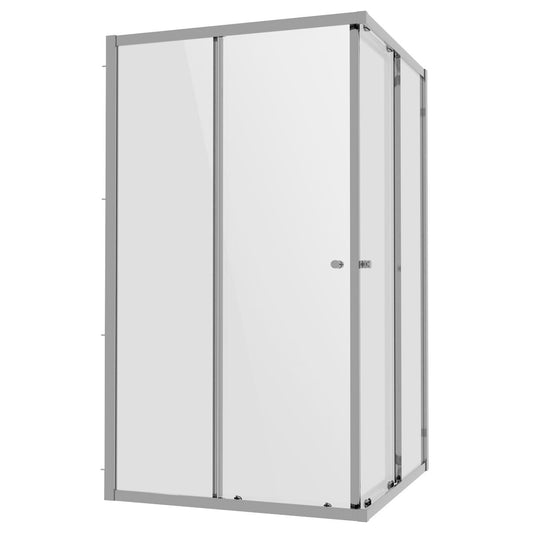 Baridi Corner Shower Entry Enclosure 1000 x 800 x 1850mm with 6mm Tempered Glass - Chrome DH300