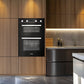 Baridi 90cm Built-In Double Oven, 88L Capacity, Energy Rating A - Black DH279