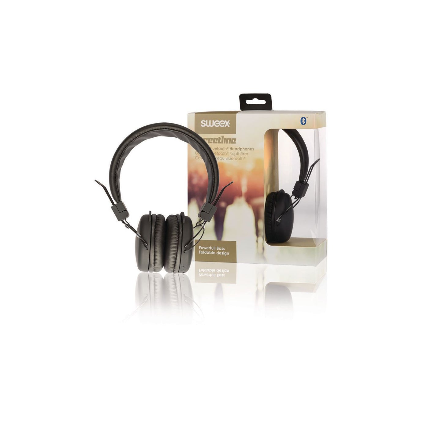 Sweex On-Ear Headphones Bluetooth 1m Black - HPBT1100BK