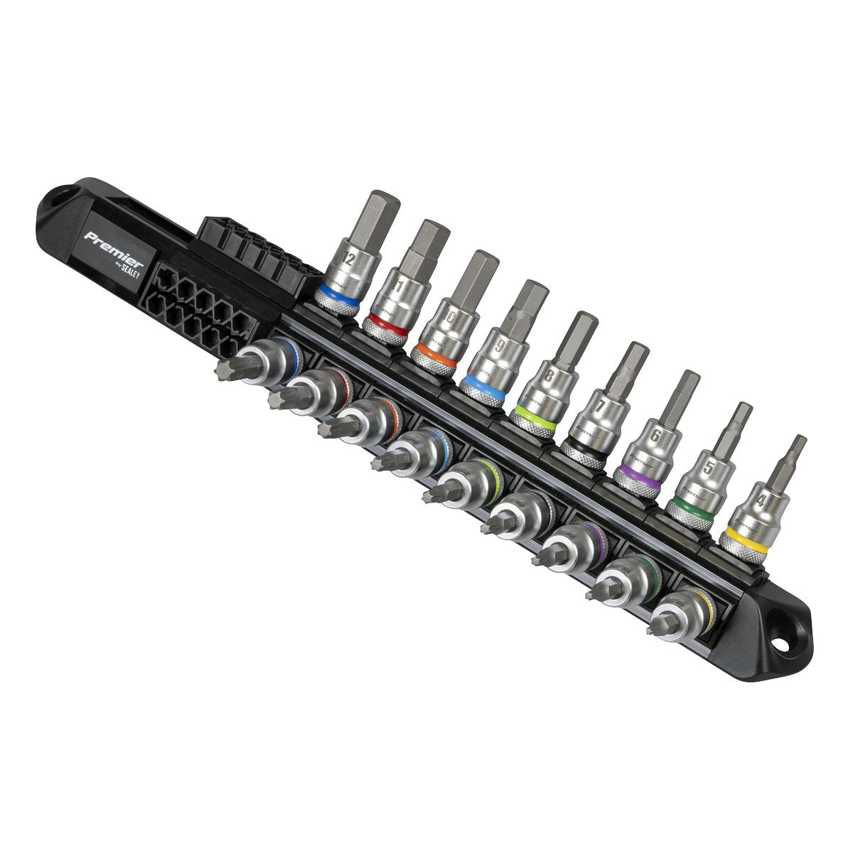 Sealey Premier Platinum Series Hex & TRX-Star Socket Bit Set 3/8"Sq Drive 18pc