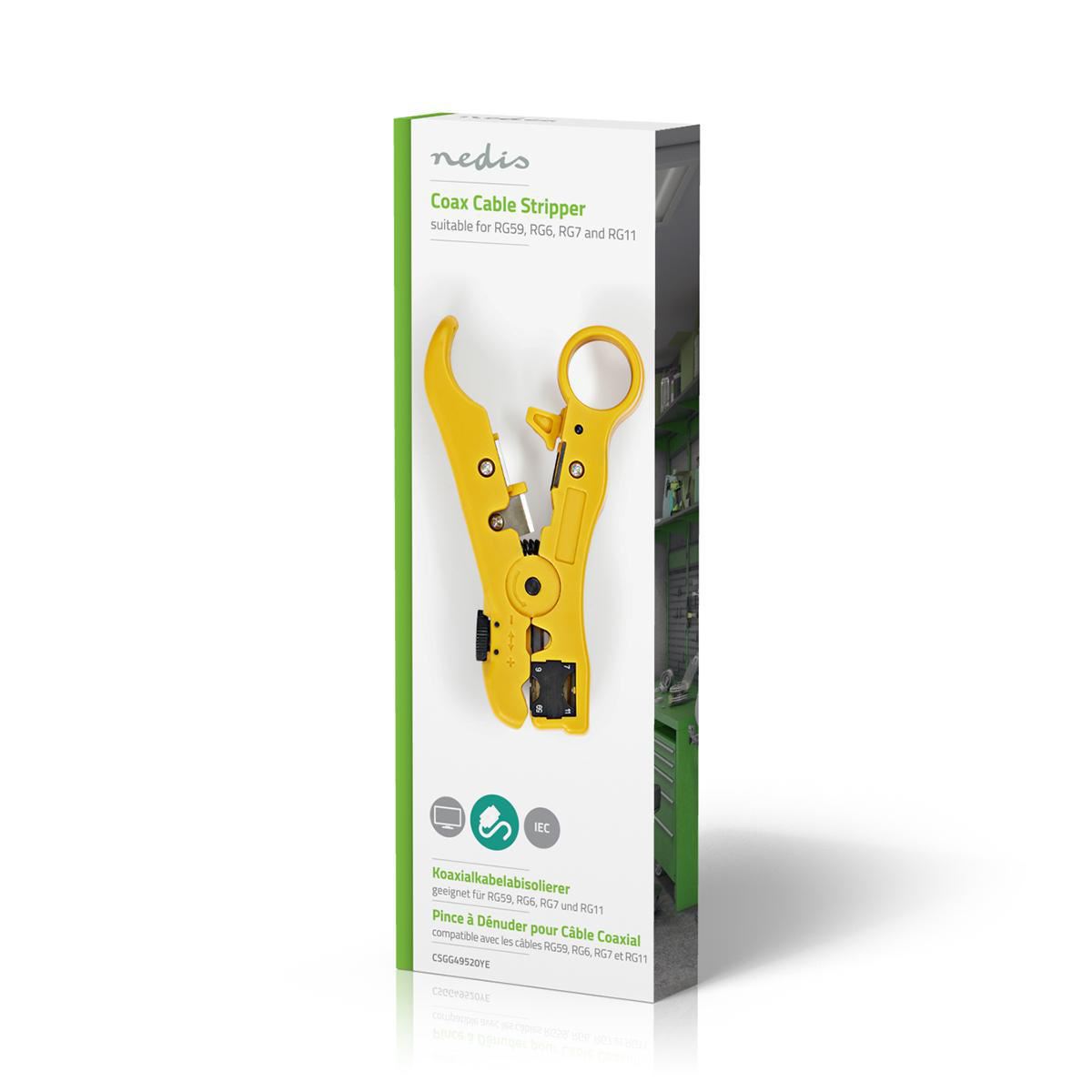 Nedis Coax Cable Stripper RG59 to RG6 to RG7 to RG11 - CSGG49520YE